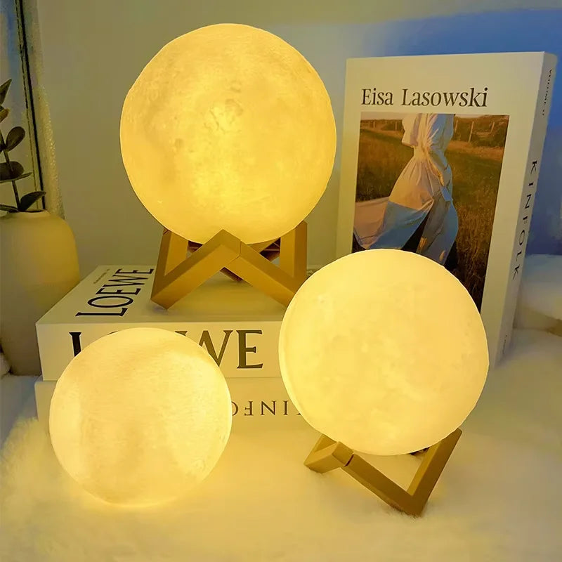 3D Moon Night Light – Ambient LED Bedroom Decor