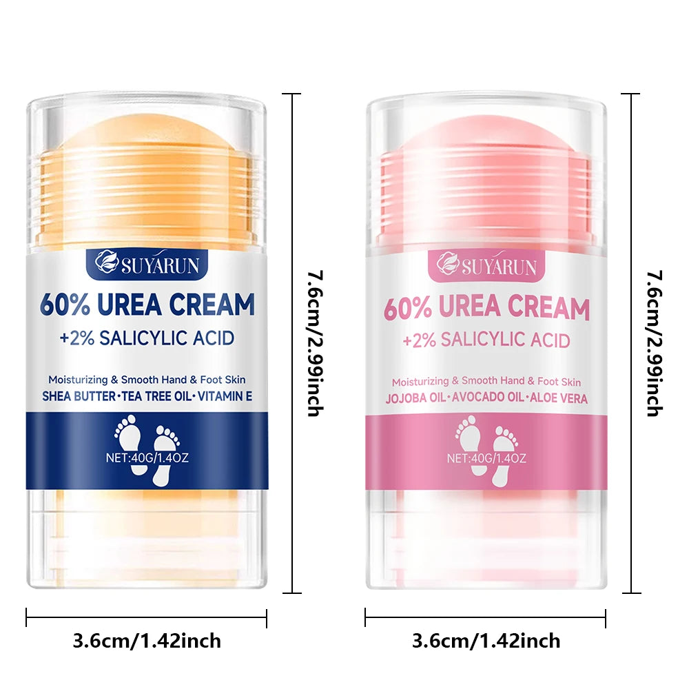 60% Urea Foot Cream Stick - Moisturizing & Exfoliating, Cracked Heel Repair, Deep Hydration for Dry Feet