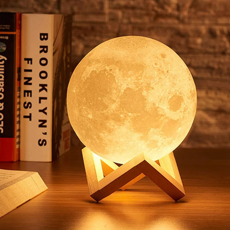 3D Moon Night Light – Ambient LED Bedroom Decor